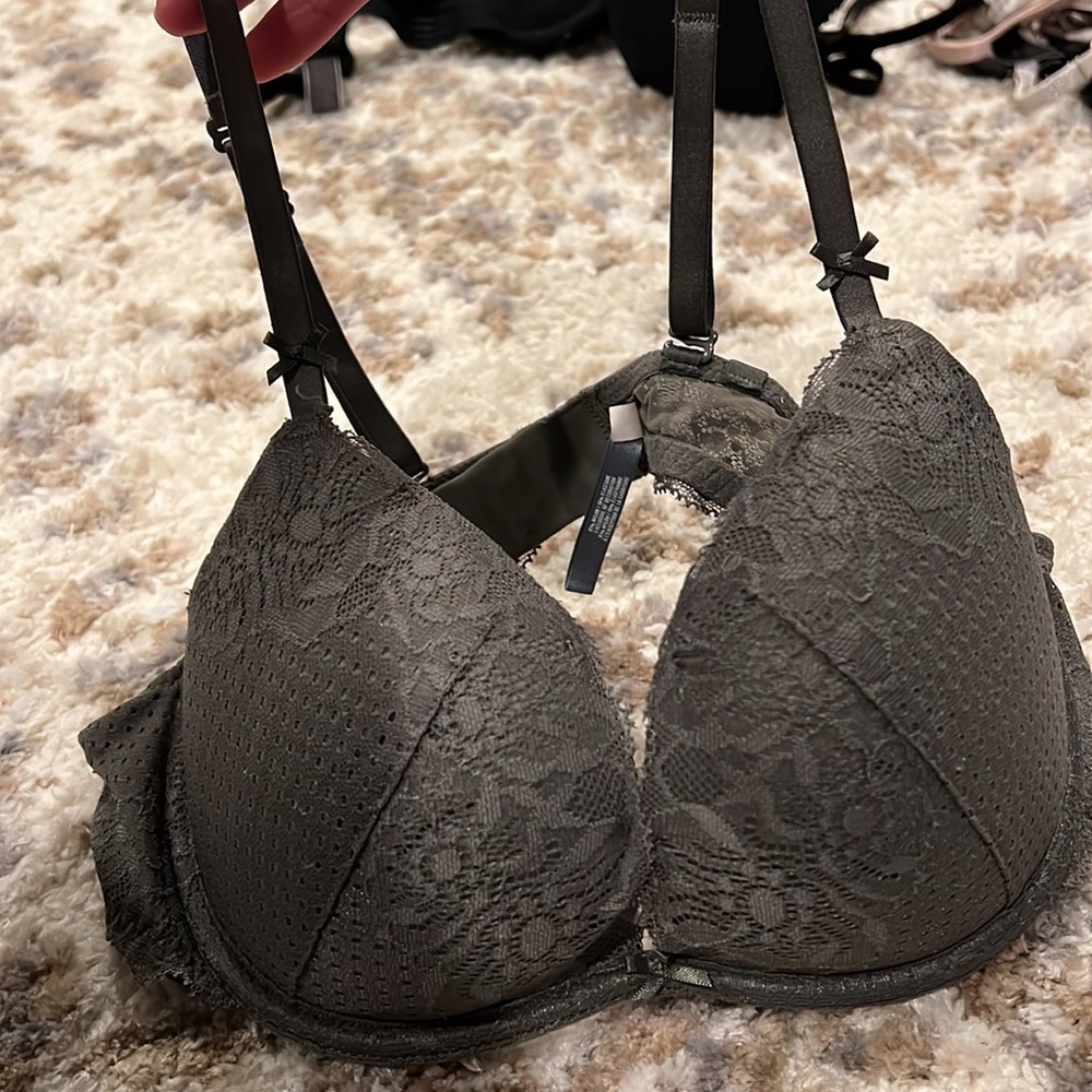 Aerie lace show off push up bra in green 34b